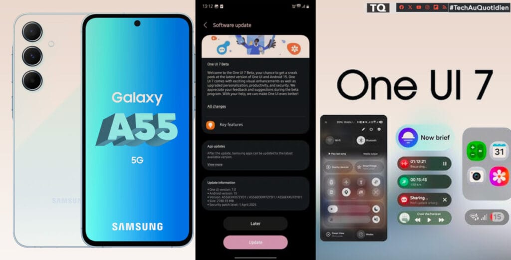 Samsung déploie la bêta de One UI 7 sur le Galaxy A55