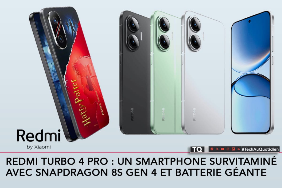 Redmi Turbo 4 Pro : un smartphone survitaminé avec Snapdragon 8s Gen 4 et batterie géante