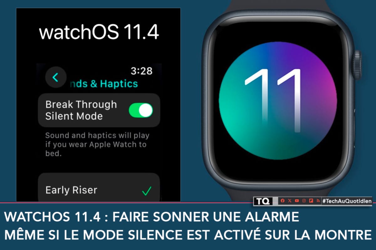 watchOS 11.4 : faire sonner une alarme même si le mode silence est activé sur la montre