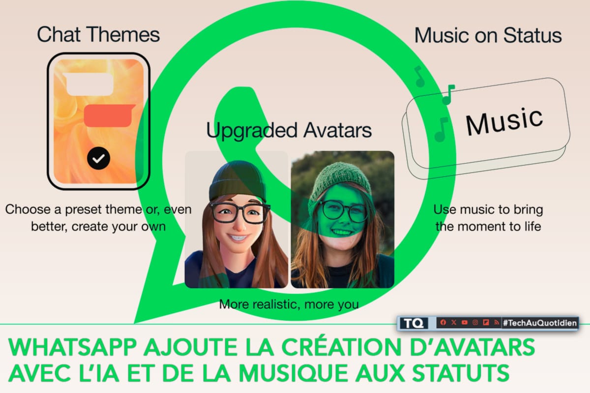 WhatsApp ajoute la création d’avatars avec l’IA et de la musique aux statuts