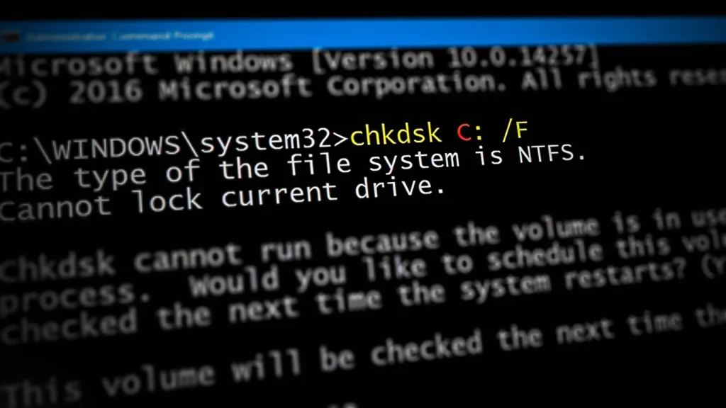 Exécuter l'utilitaire de vérification du disque (chkdsk)