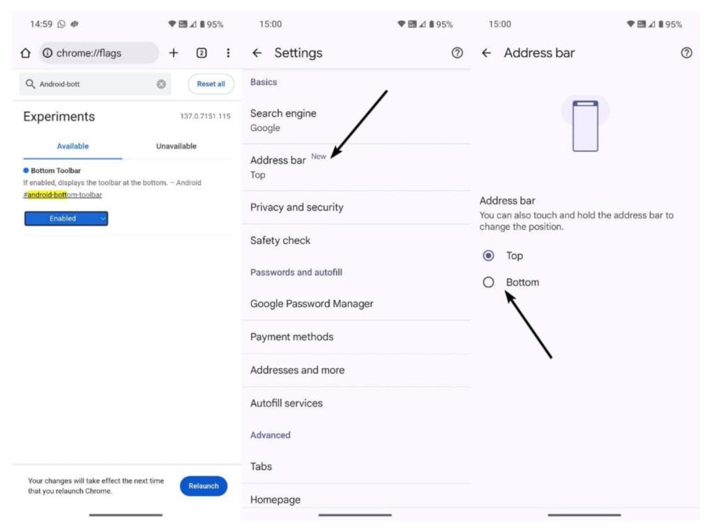 Google Chrome pour Android permet enfin de déplacer la barre d’adresse en bas de l’écran