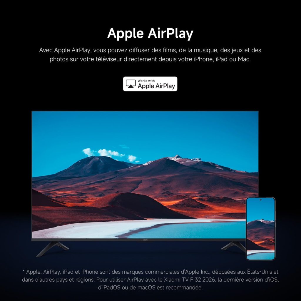 la Smart TV Xiaomi F32 Apple AirPlay