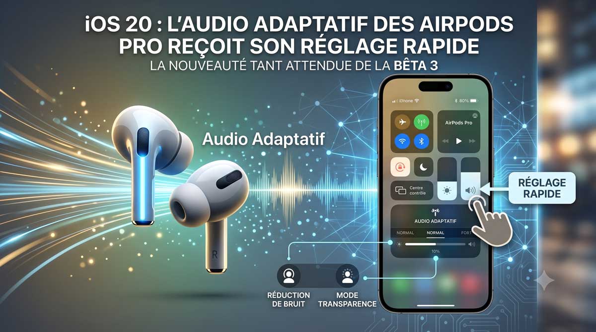 iOS 20 : l’Audio Adaptatif des AirPods Pro