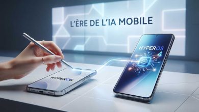 Transition d'HyperOS vers HyperOS 4 sur des smartphones Xiaomi, illustrant l'arrivée de l'IA.