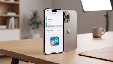 Procédure de configuration sur un écran d'iPhone pour basculer d'une version bêta vers une mise à jour iOS stable.