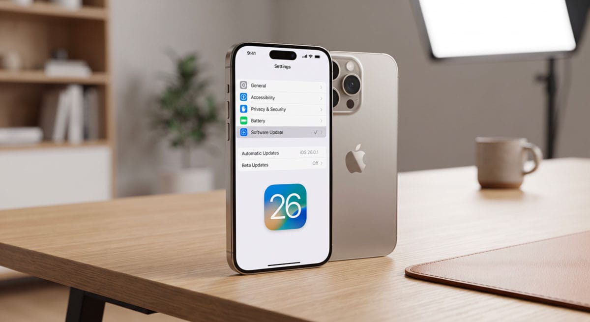 Procédure de configuration sur un écran d'iPhone pour basculer d'une version bêta vers une mise à jour iOS stable.