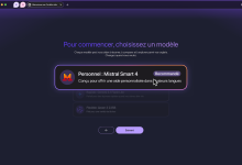 Configuration du modèle d'intelligence artificielle Mistral AI dans la barre latérale de Firefox.