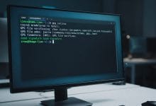 Terminal Linux affichant une ligne de commande pour vérifier une signature GPG de fichier