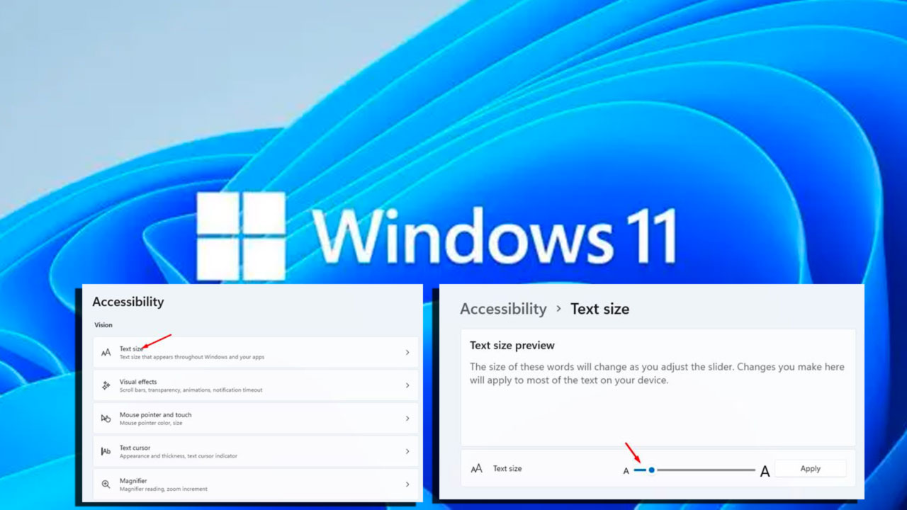 augmenter taille texte windows 11